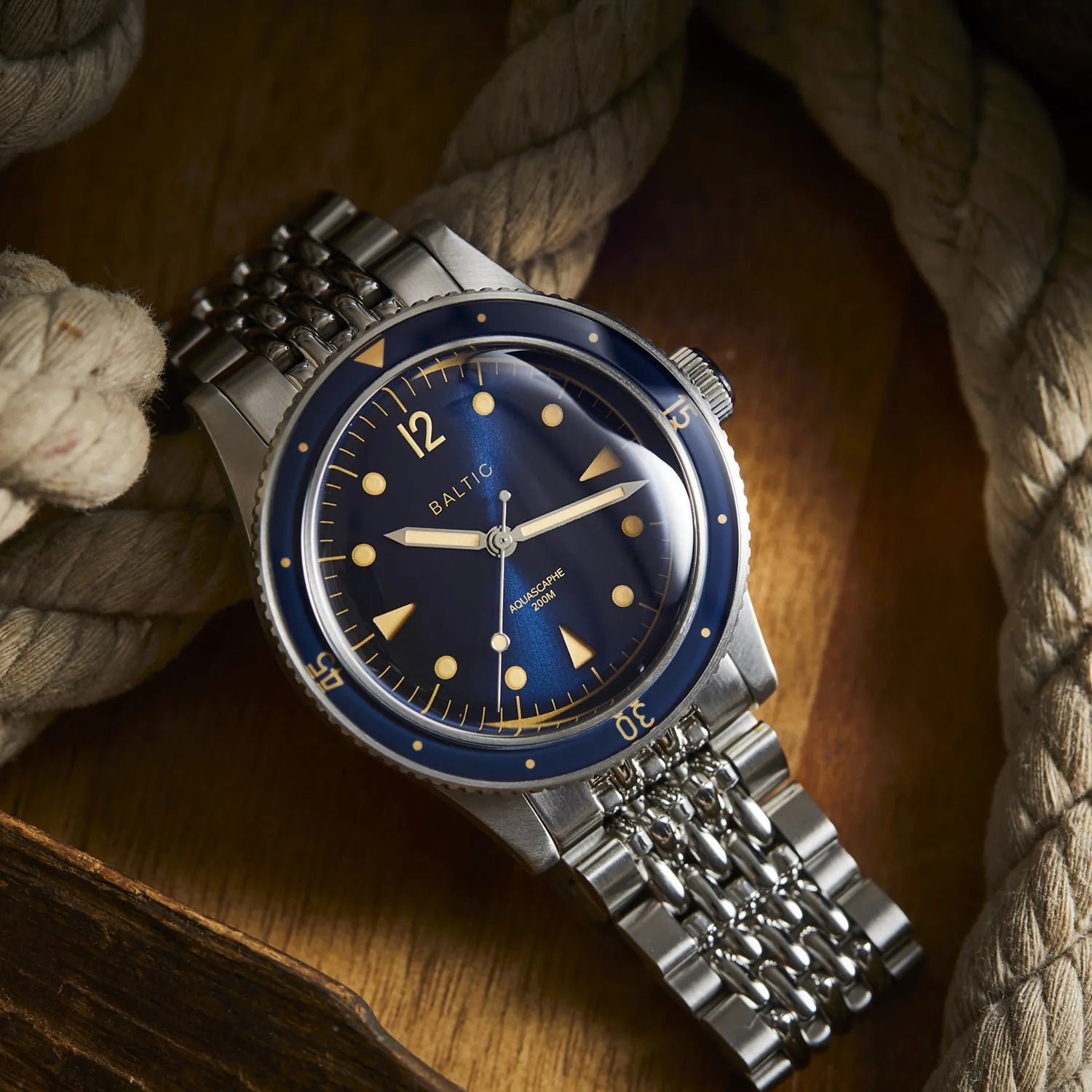 Baltic Aquascaphe Classic Blue Gilt – Time+Tide Watches US Baltic Aquascaphe Classic Blue Gilt – Time+Tide Watches US