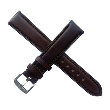 Beaucroft Dark Brown Horween Strap - Brown stitching