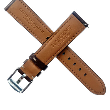 Beaucroft Dark Brown Horween Strap - Brown stitching