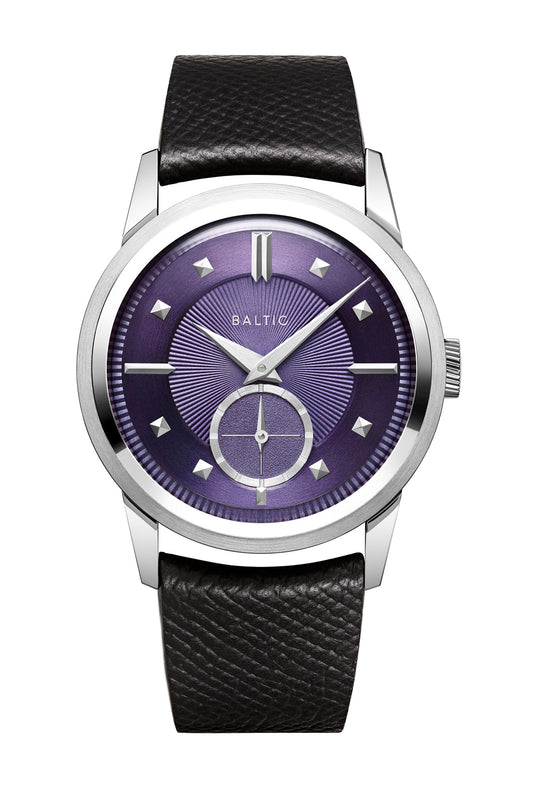Baltic Prismic Purple - Black Leather Strap