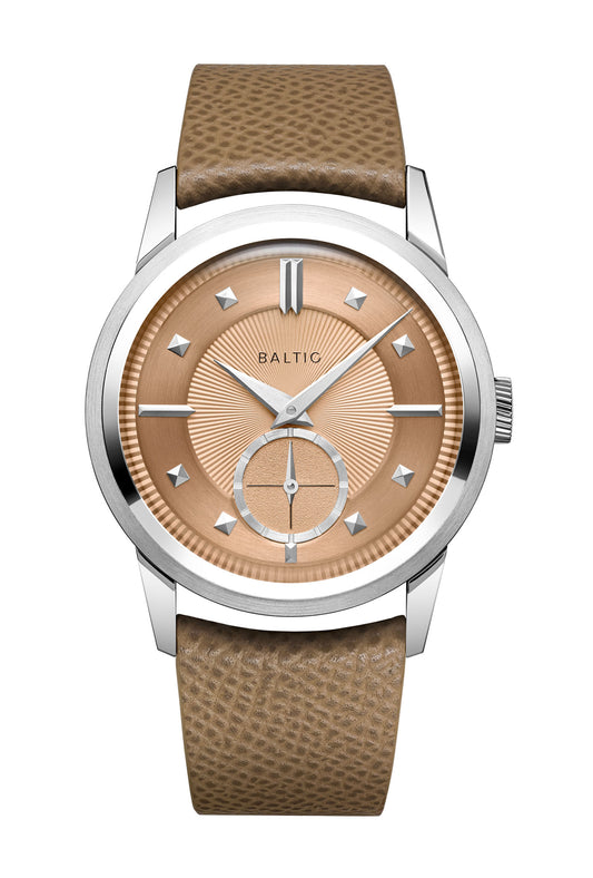 Pre-Order: Baltic Prismic Salmon - Brown Leather Strap
