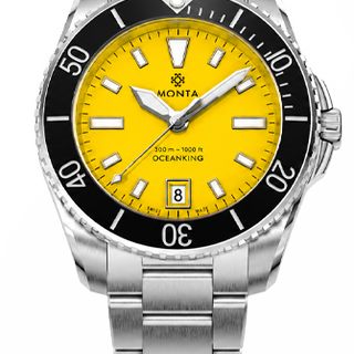 Monta Oceanking, 60-Minute Bezel, with Date, Yellow Dial, Ceramic Bezel
