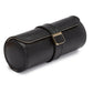 Wolf Palermo Double Watch Roll with Jewellery Pouch Black