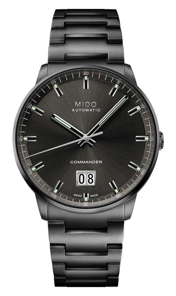 Mido Commander Big Date - Stainless Steel with Anthracite PVD - Stainless Steel with Anthracite PVD Bracelet