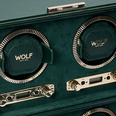 Wolf British Racing Green 4 Piece Watch Winder