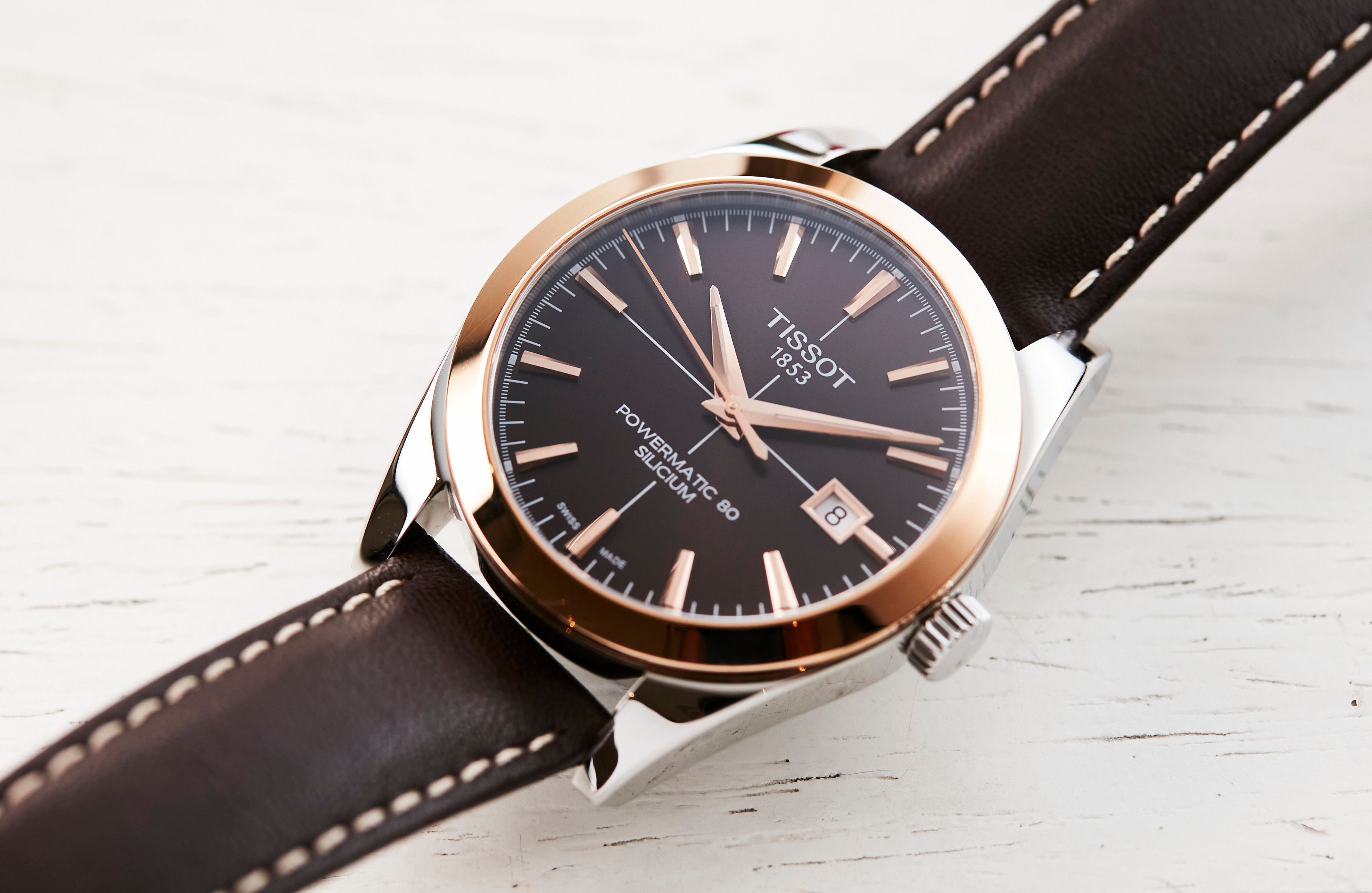 Tissot Gentleman Powermatic 80 Silicium Solid 18K Gold bezel with