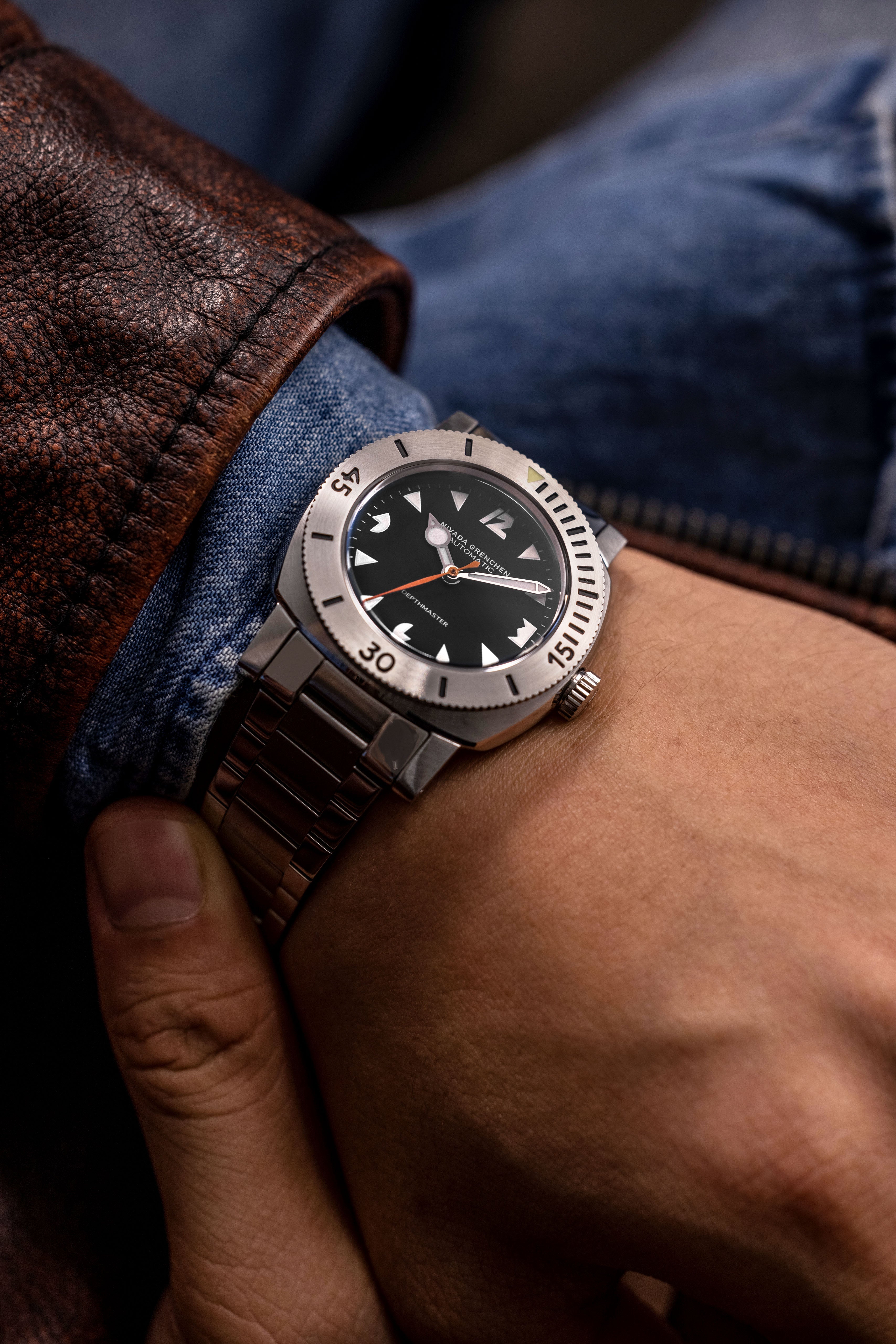 Nivada Grenchen White Pacman Depthmaster 14102A – Time+Tide