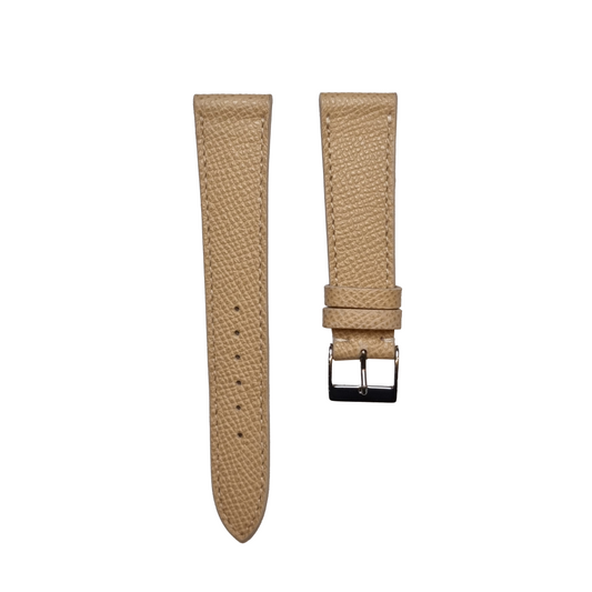 Time+Tide Cream + Cream Stitch Elegant Leather Watch Strap