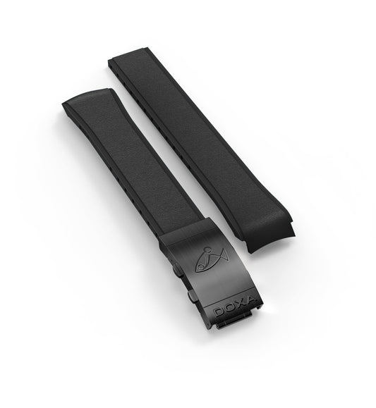 DOXA SUB 300 Beta Rubber strap with folding clasp, Black