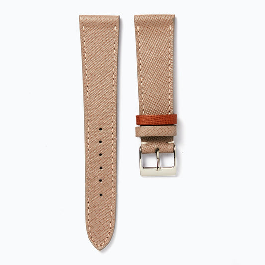 Time+Tide Grey + White Stitch Elegant Leather Watch Strap