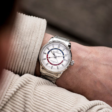 NORQAIN Freedom 60 GMT White 40mm - Alcantara Ebony Strap