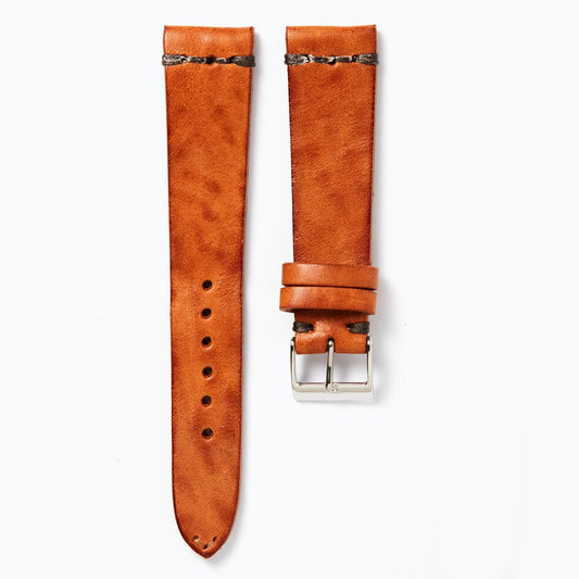 Time+Tide Natural + Anthracite Stitch Vintage Leather Watch Strap