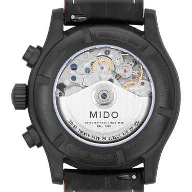 Mido Multifort Chronograph Special Edition - Stainless Steel with Black PVD - Interchangeable Black & Orange Leather Strap