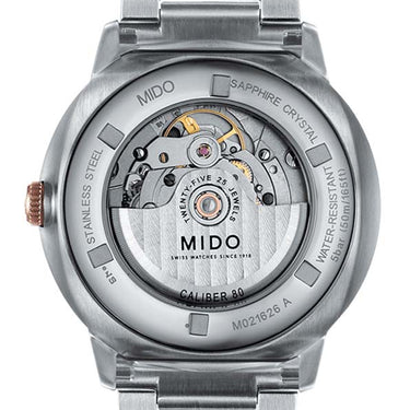 Mido Commander Big Date - Stainless Steel with Rose Gold PVD - Stainless Steel Strap