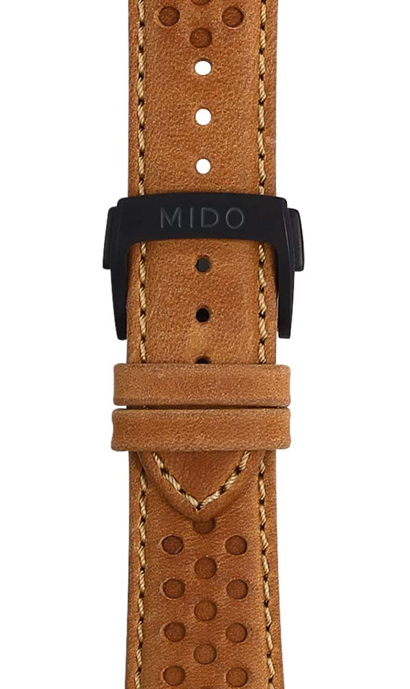 Mido Multifort Adventure - Stainless Steel with Anthracite PVD - Brown Patina Leather Strap