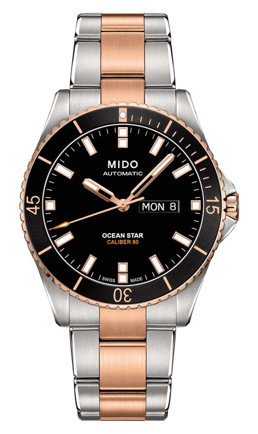 Mido Ocean Star - Stainless Steel with Rose Gold PVD -  Stainless Steel Rose Gold PVD Bracelet