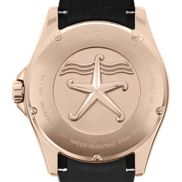 Mido Ocean Star - Stainless Steel with Rose Gold PVD - Black Rubber Strap