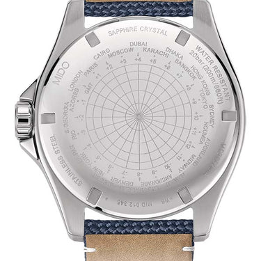 Mido Ocean Star GMT - Stainless Steel and Ceramic Bezel - Blue Fabric Strap