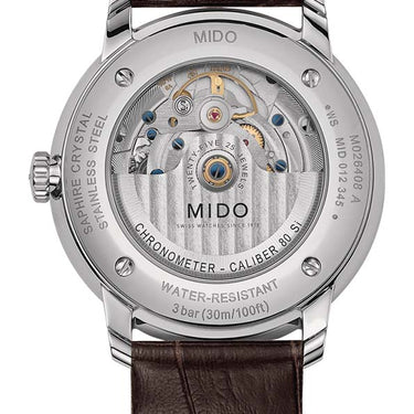 Mido Baroncelli Chronometer Silicon Gent - Stainless Steel - Brown Leather Strap