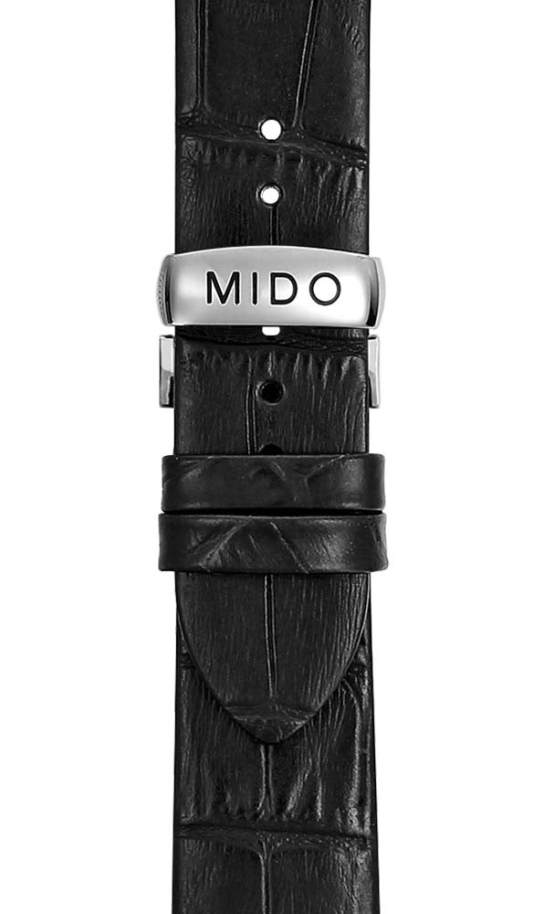 Mido Baroncelli Caliber 80 Chronometer Silicon Gent - Stainless Steel - Black Leather Strap