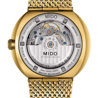 Mido Commander Icone - Stainless Steel with Yellow Gold PVD - Milanese mesh in stainless steel with yellow gold PVD bracelet