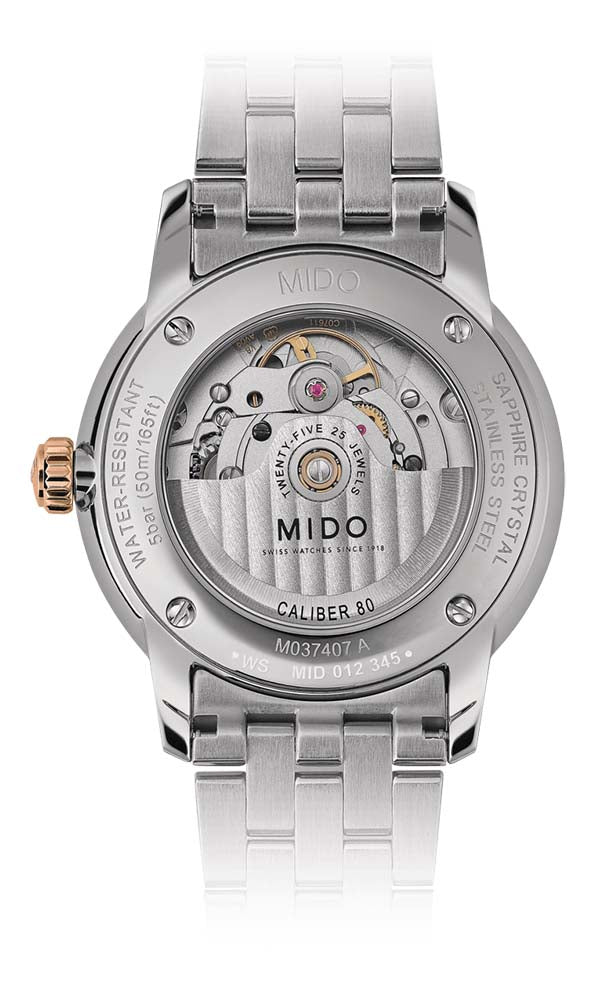 Mido Baroncelli Signature - Stainless Steel with Rose Gold PVD - Stainless Steel with Rose Gold PVD Bracelet