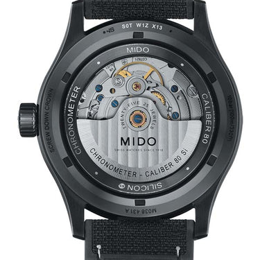 Mido Multifort Chronometer 1 - Stainless Steel with Black PVD - Black Fabric Strap