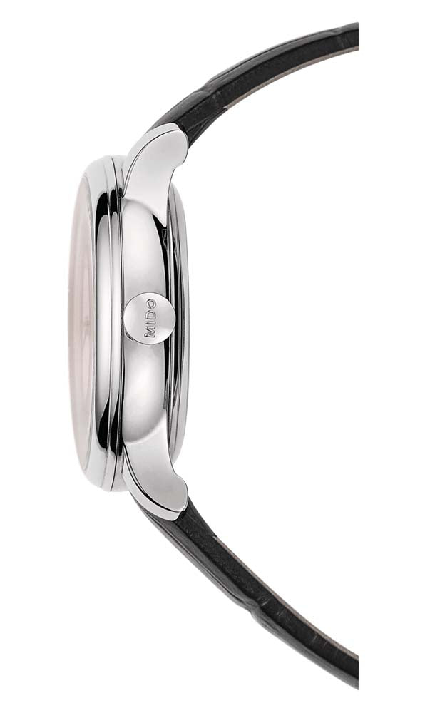Mido Baroncelli Lady Day & Night - Stainless Steel - Interchangeable Black Leather Strap and Red Glossy Leather Strap