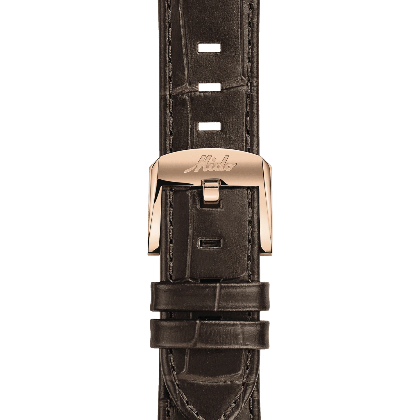 Mido Multifort Patrimony - Stainless Steel with Rose Gold PVD - Brown Leather Strap