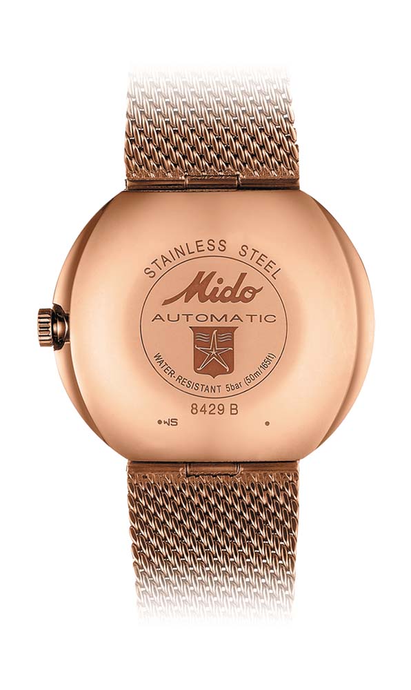 Mido Commander Shade - Stainless Steel with Rose Gold PVD - Milanese Mesh in Stainless Steel with Rose Gold PVD Coating Bracelet