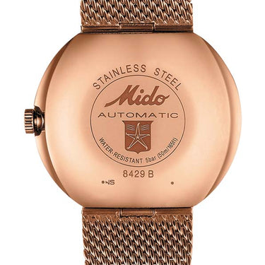 Mido Commander Shade - Stainless Steel with Rose Gold PVD - Milanese Mesh in Stainless Steel with Rose Gold PVD Coating Bracelet