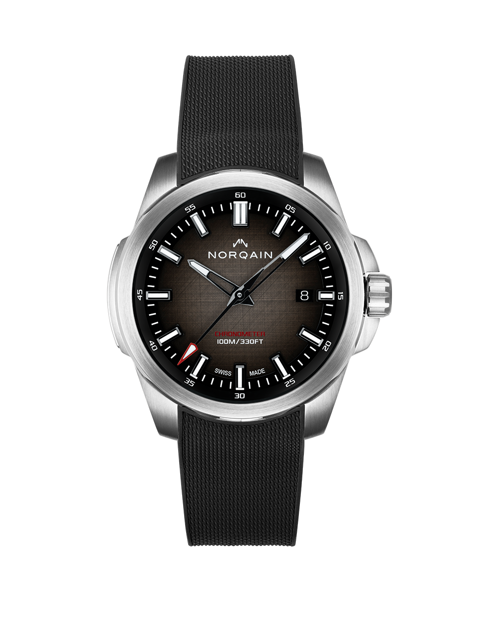 NORQAIN Independence Brown Gradient 40mm - Black Rubber Strap