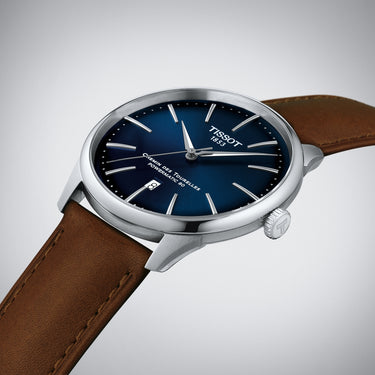 Tissot Chemin des Tourelles Powermatic 80 42mm - Blue and Brown Leather