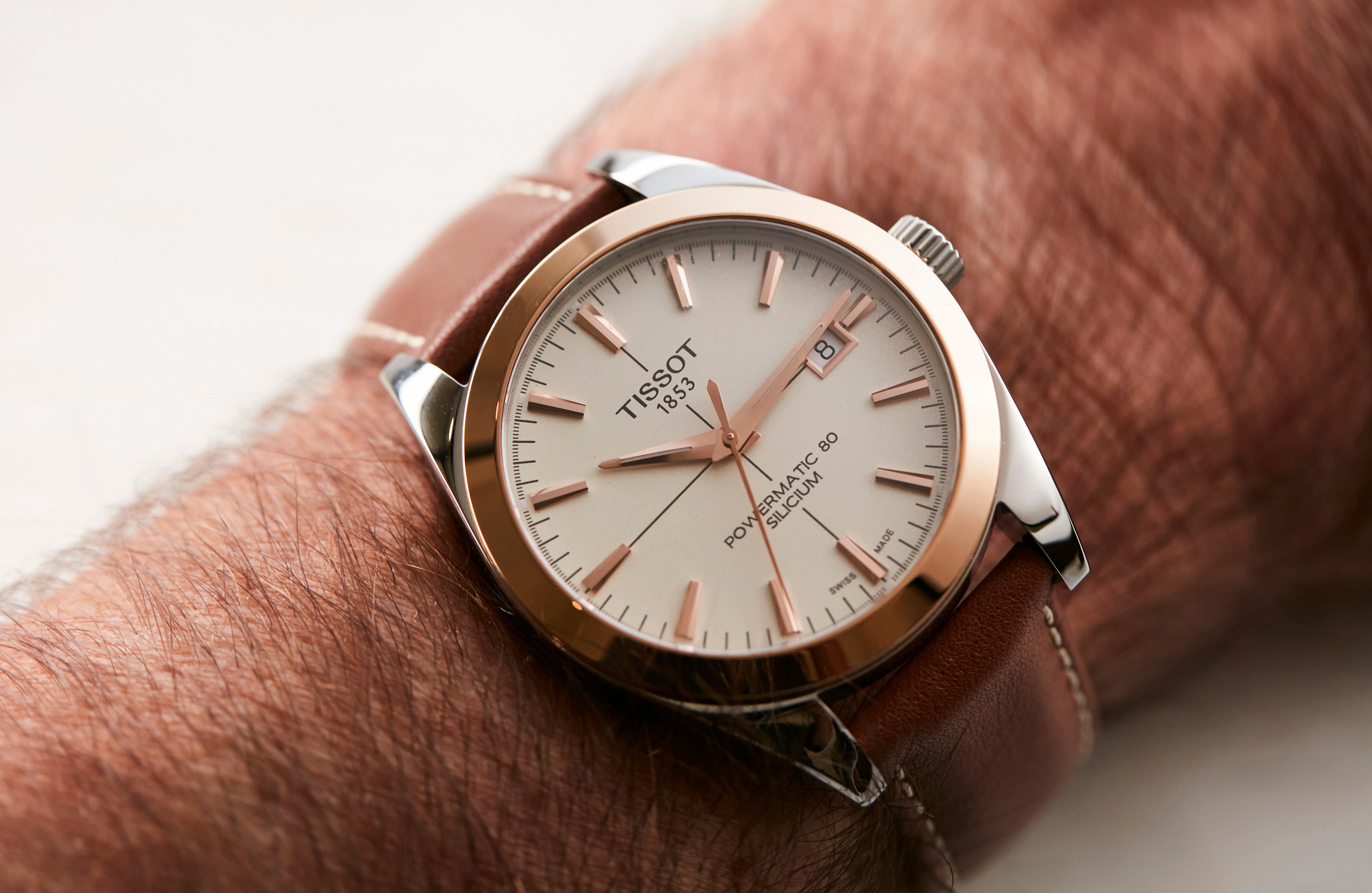 Tissot Gentleman Powermatic 80 Silicium Solid 18K Gold Bezel with