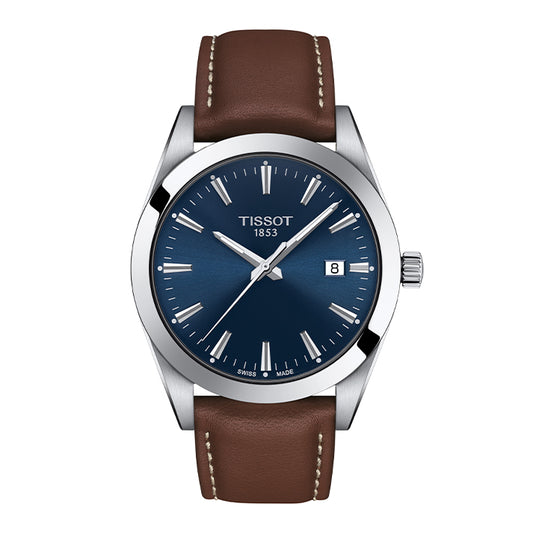 Tissot Gentleman - Blue with Brown Leather Strap
