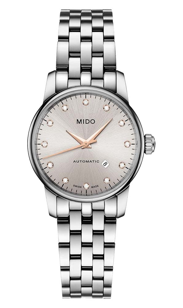 Mido Baroncelli Diamonds - Stainless Steel - Stainless Steel Strap - 29mm