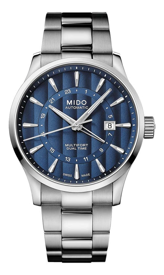 Mido Multifort Dual Time - Stainless Steel - Stainless Steel Strap