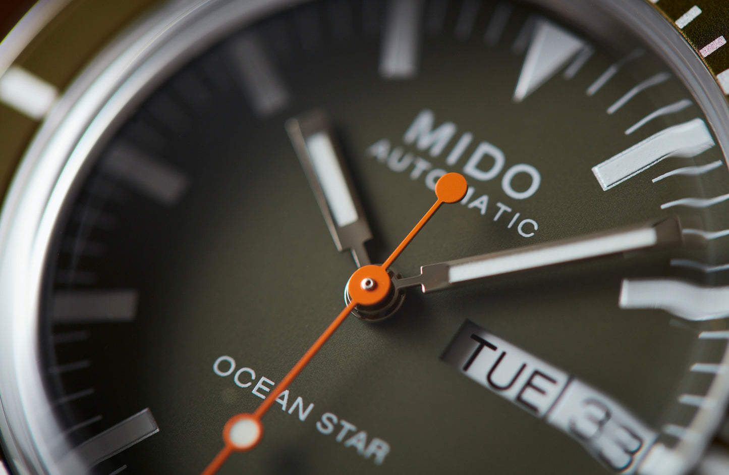 Mido Ocean Star Tribute - Stainless Steel - Green Fabric Strap