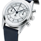 Baltic Bicompax 002 Silver - Stitched Navy Blue Strap