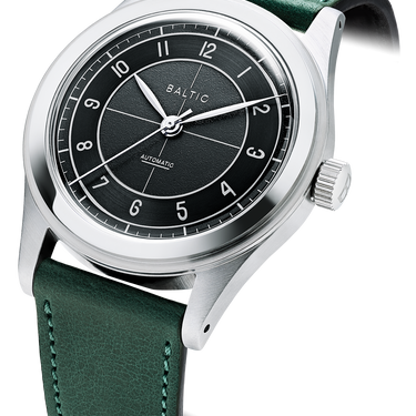 Baltic HMS 002 Black - Stitched Green Strap